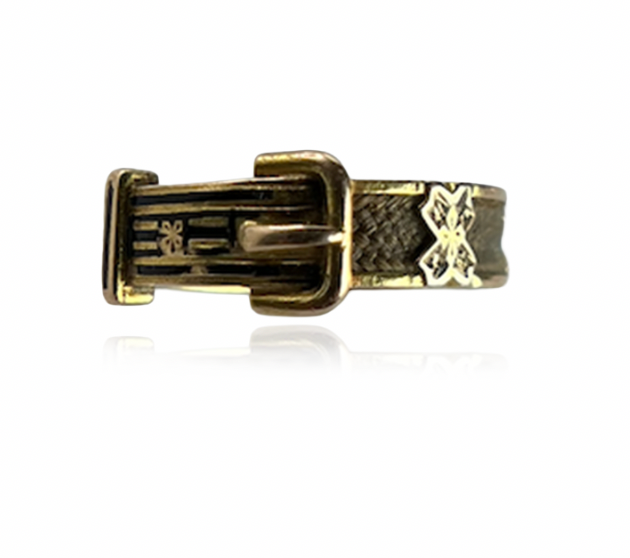 English Gold Buckle Ring