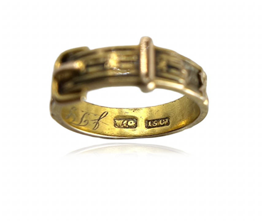 English Gold Buckle Ring