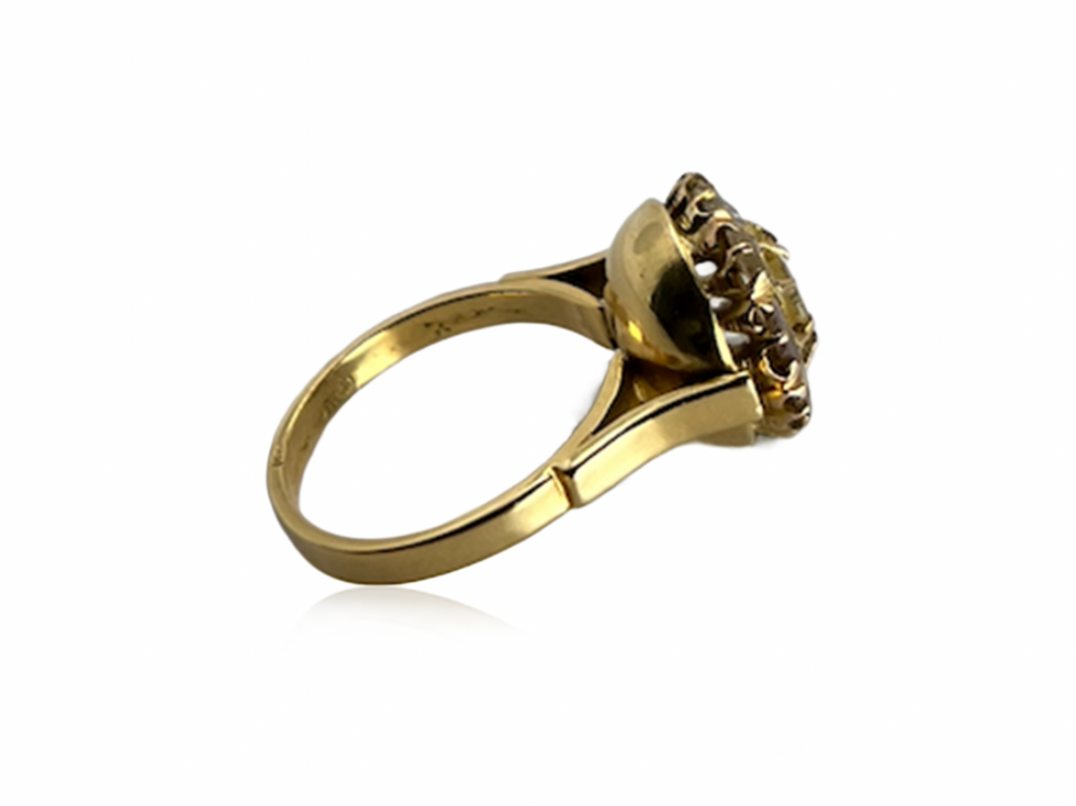 Georgian Diamond and Pearl Ring