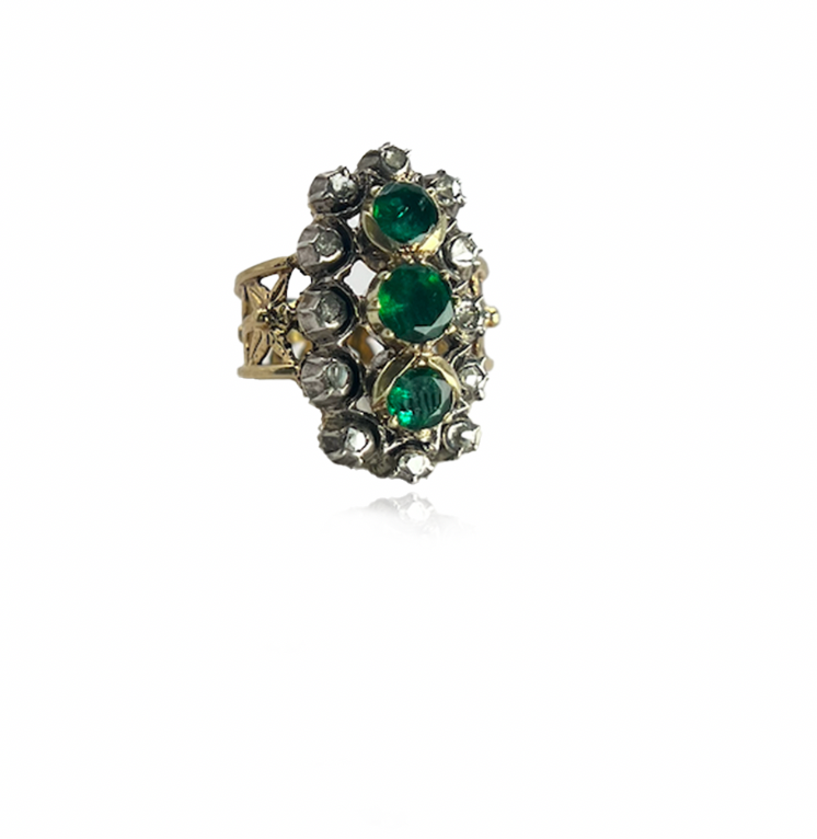 Emerald and Diamond Ring