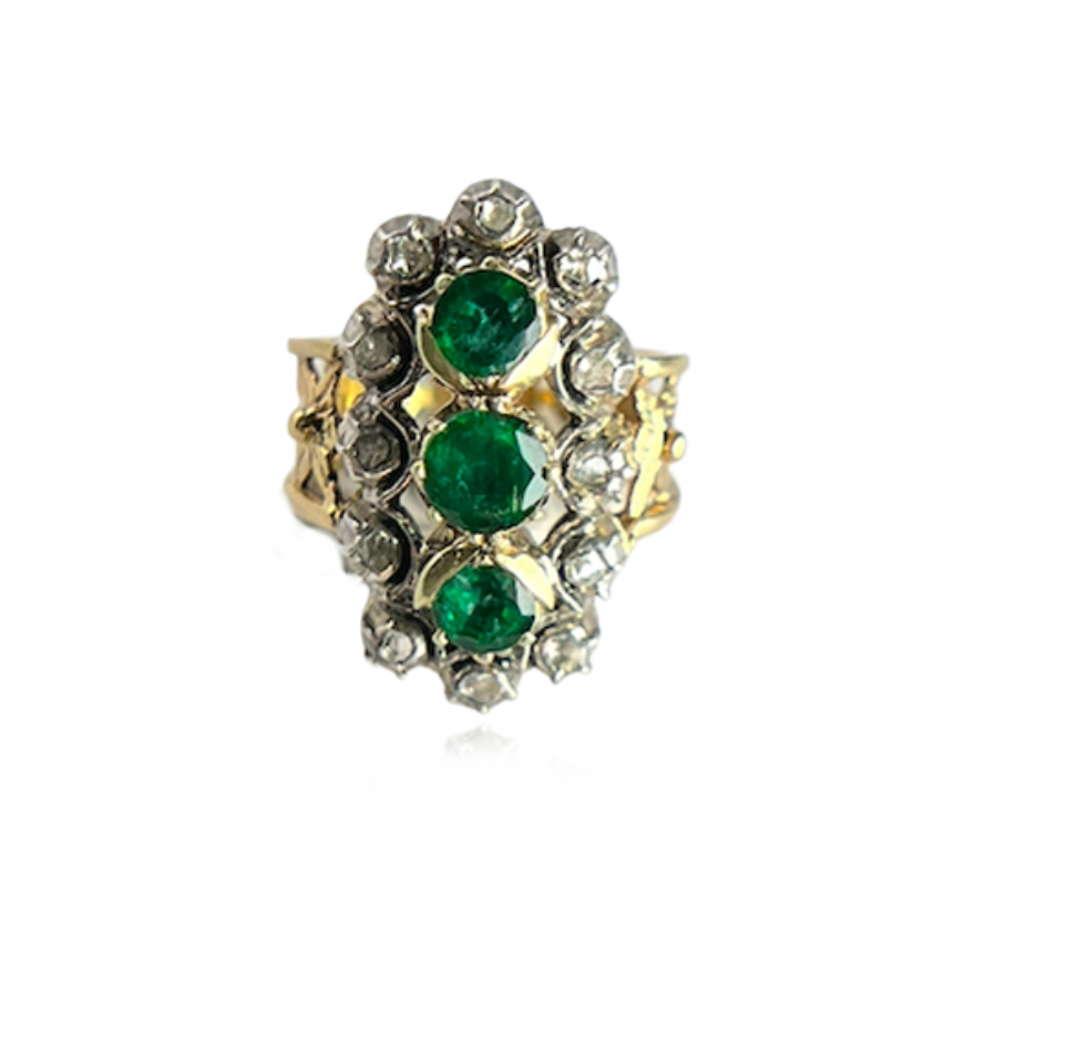 Emerald and Diamond Ring