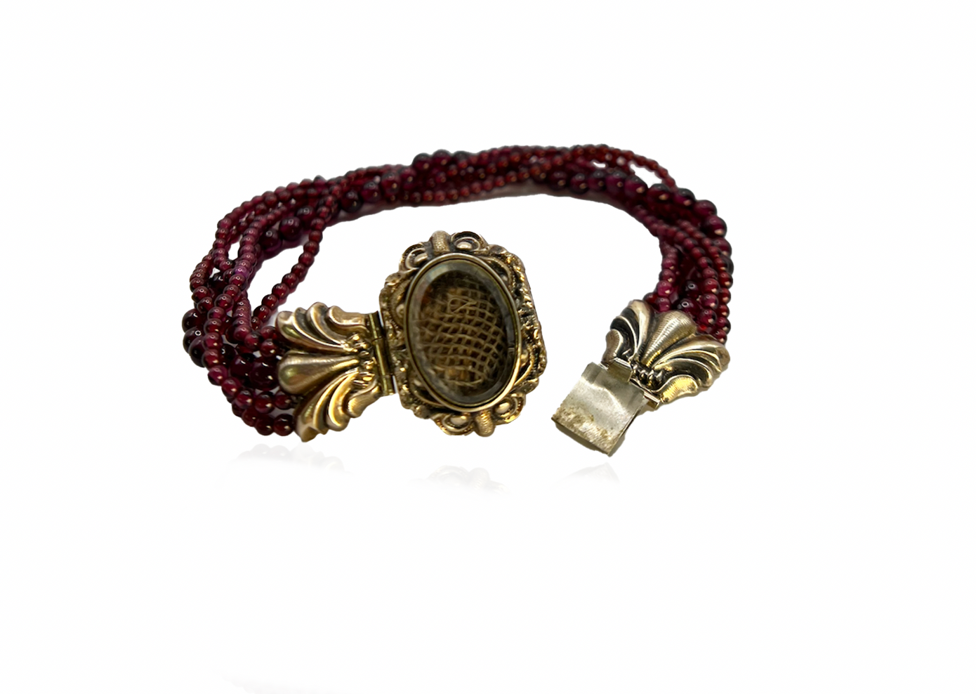 Memento Clasp Garnet Torsade Bracelet
