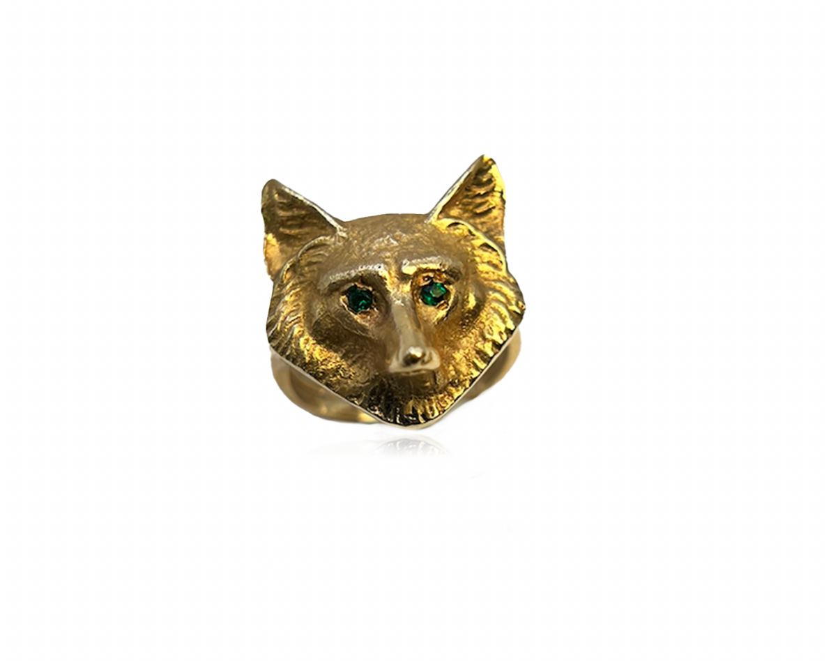 Gold and Tsavorite Fox Ring