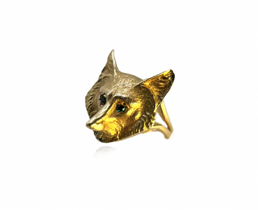 Gold and Tsavorite Fox Ring