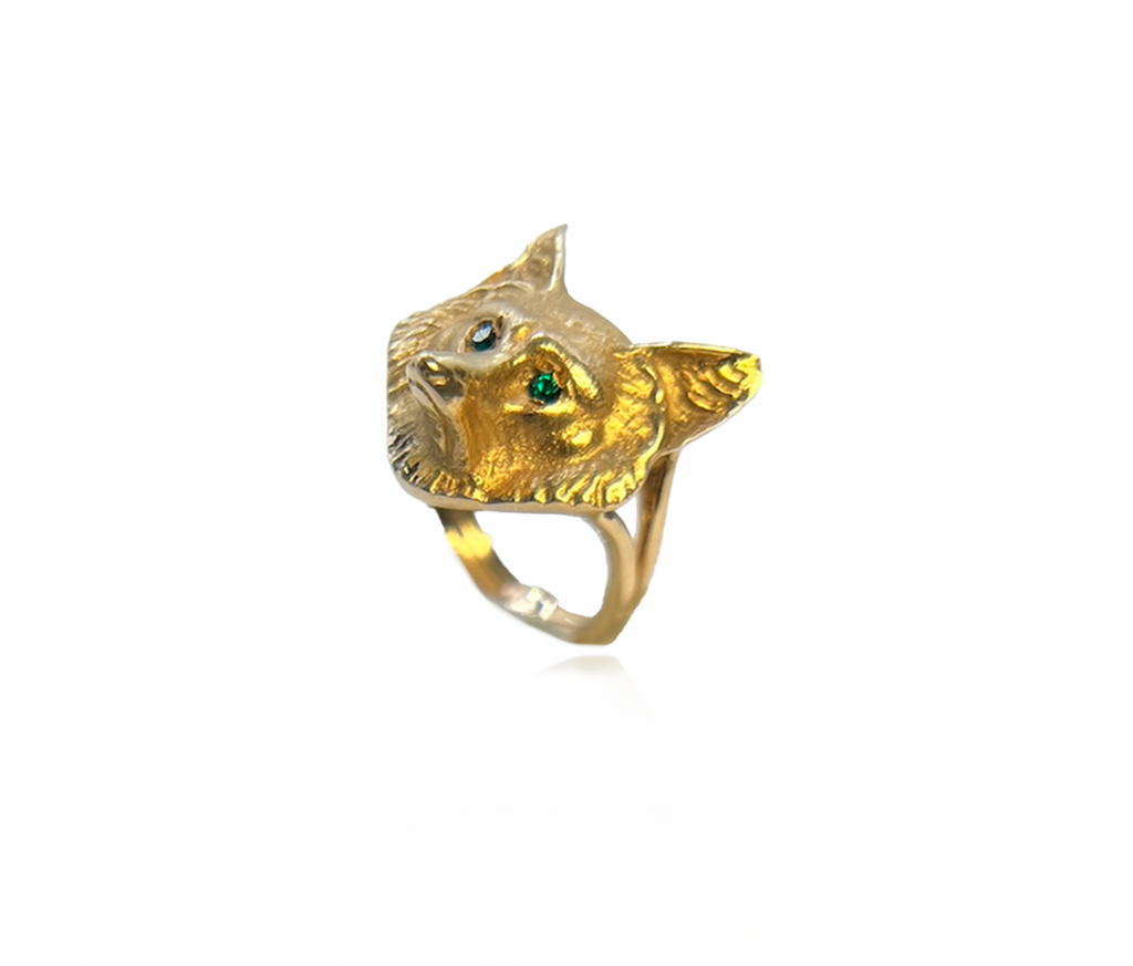 Gold and Tsavorite Fox Ring
