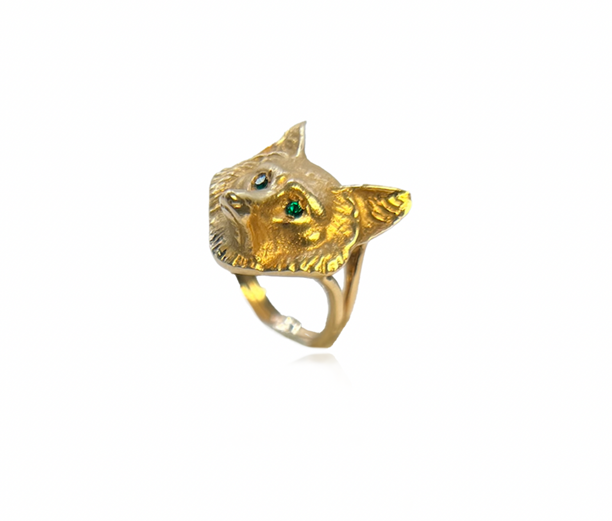 Gold and Tsavorite Fox Ring