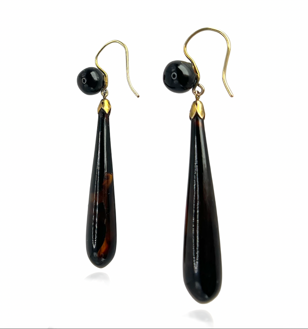 Tortoise Shell Drop Earrings