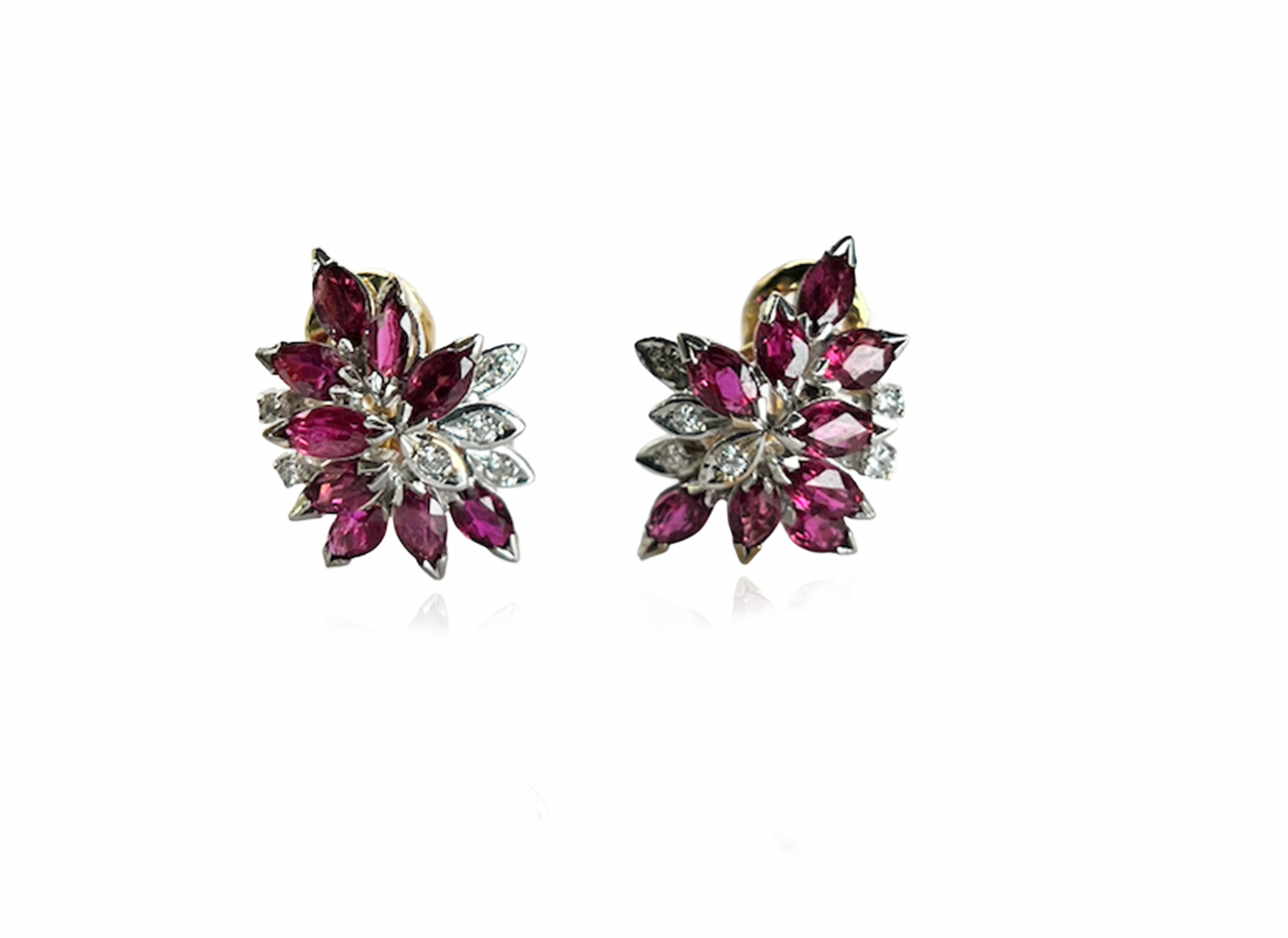 Ruby and Diamond Earrings