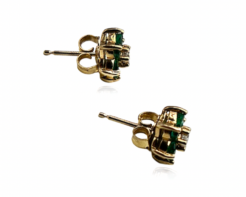 Emerald and Diamond Floral Earrings