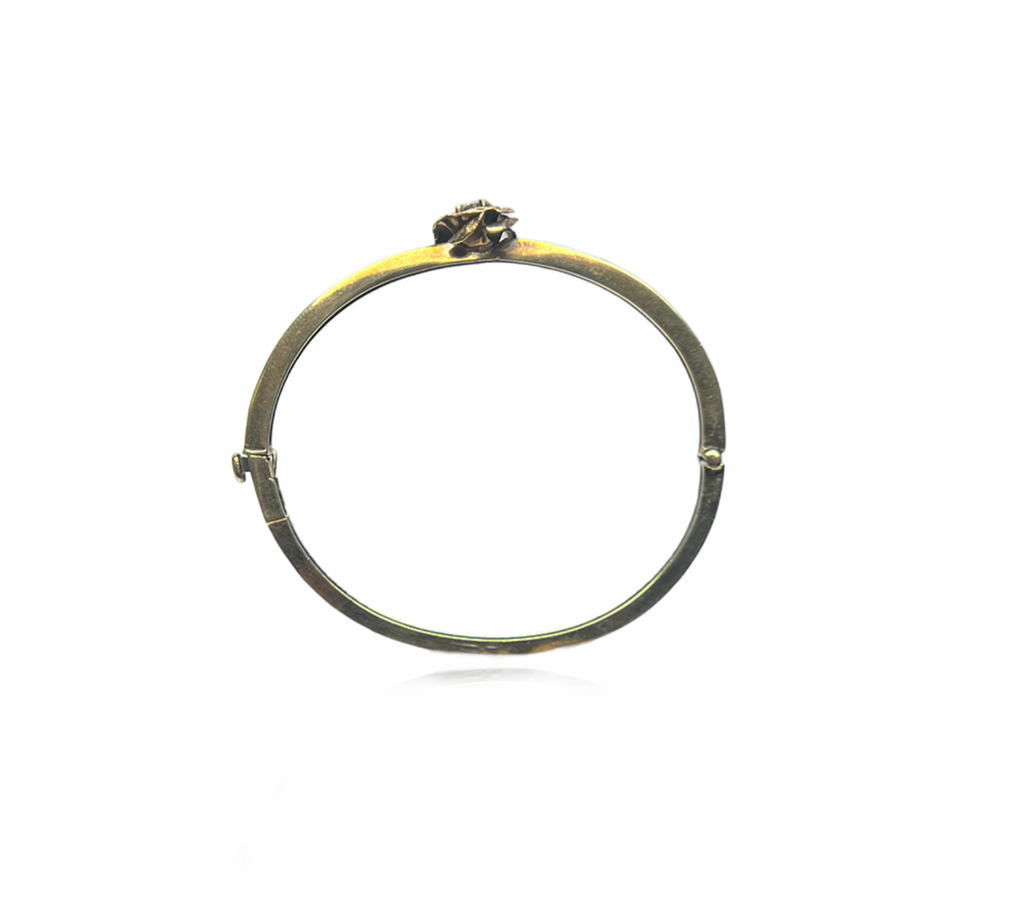 Diamond Flower and Continental Black Enemel Bangle