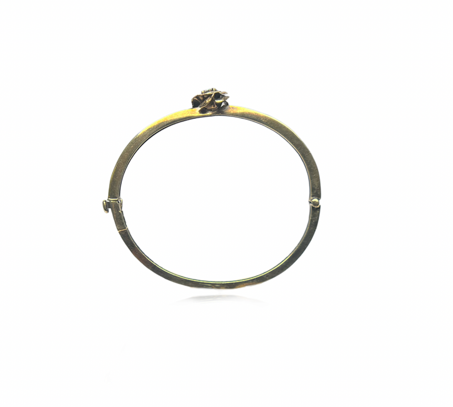 Diamond Flower and Continental Black Enemel Bangle