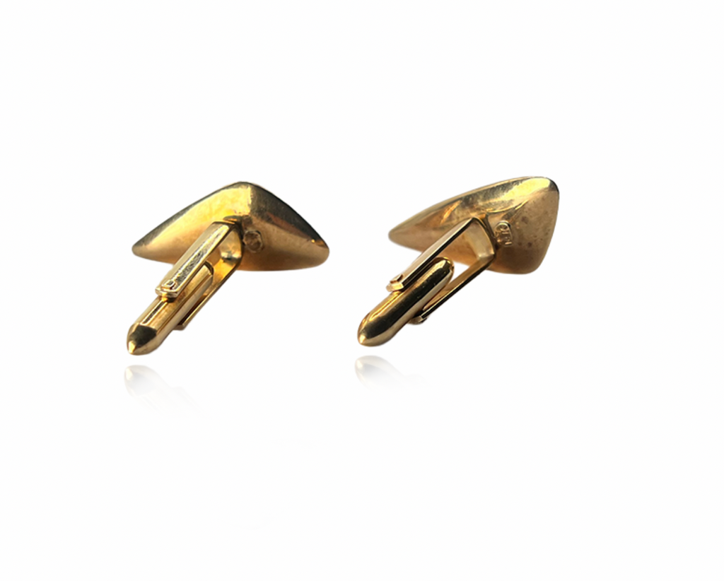 Modernist Gold and Pearl Cufflink