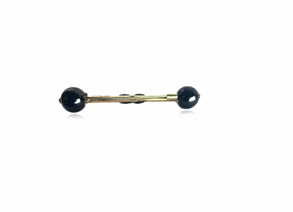 Onyx Bead Jabot Pin