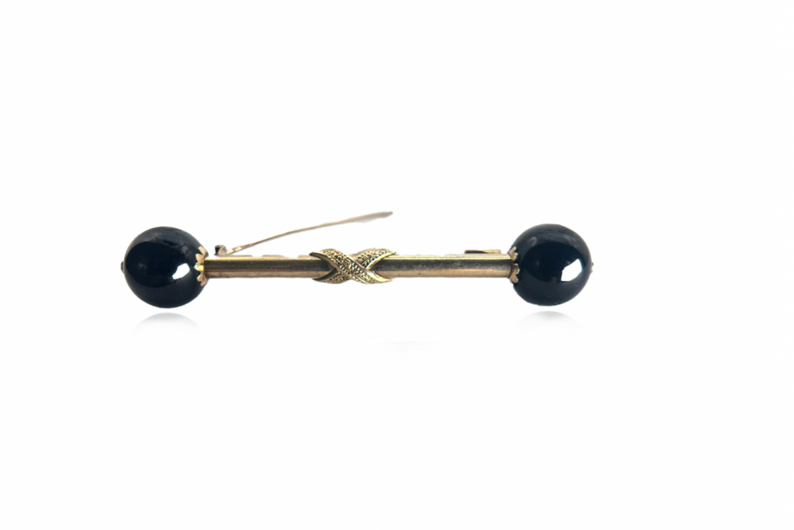 Onyx Bead Jabot Pin