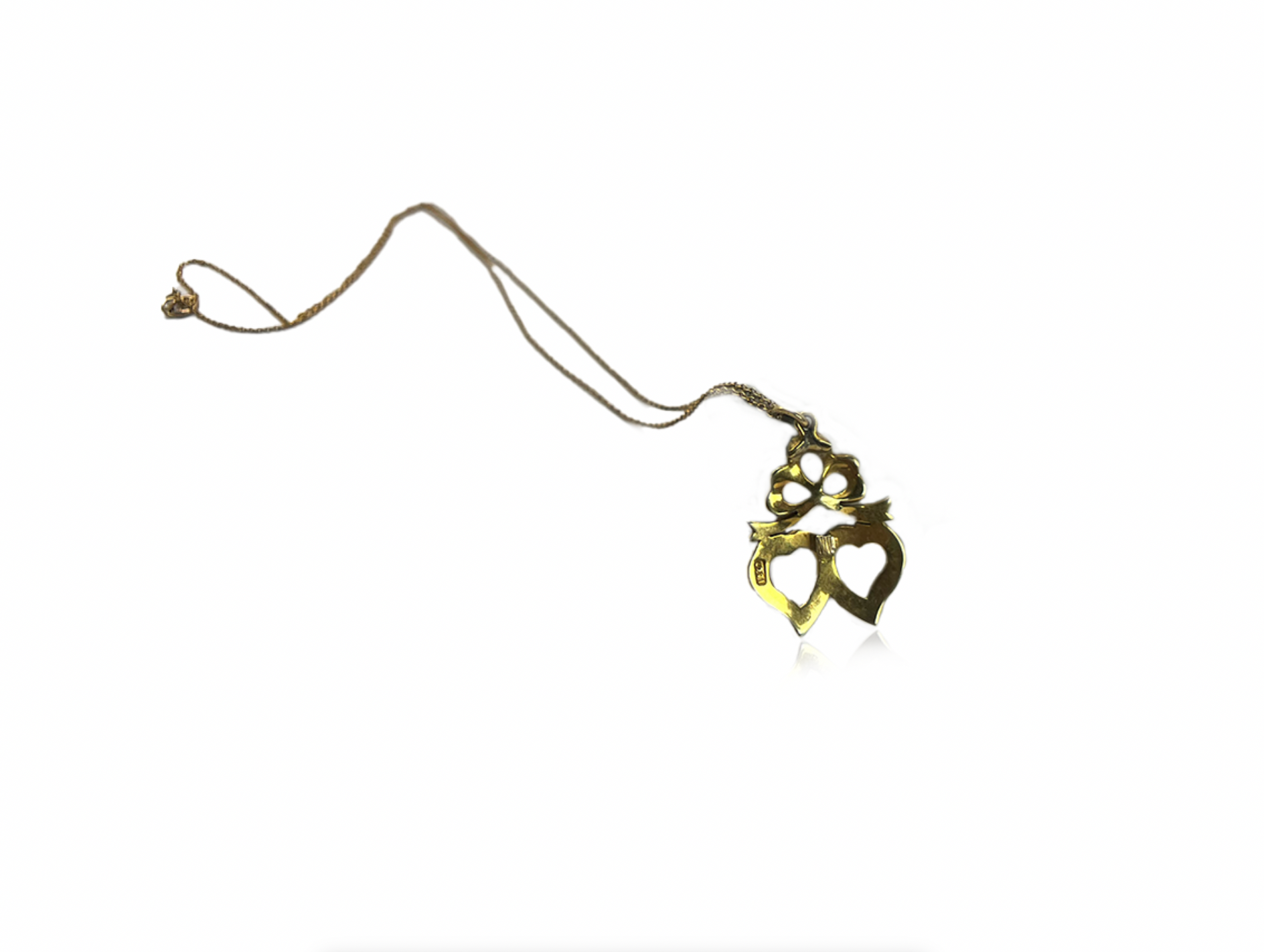 Double Heart Seed Pearl Necklace