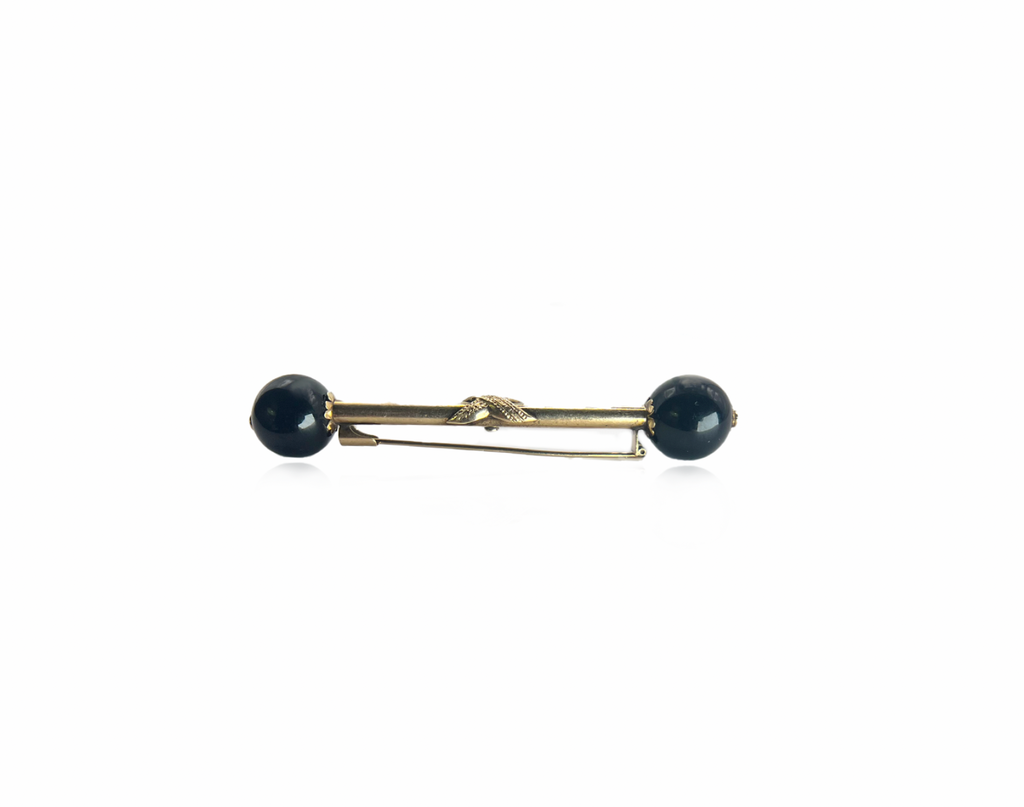 Onyx Bead Jabot Pin
