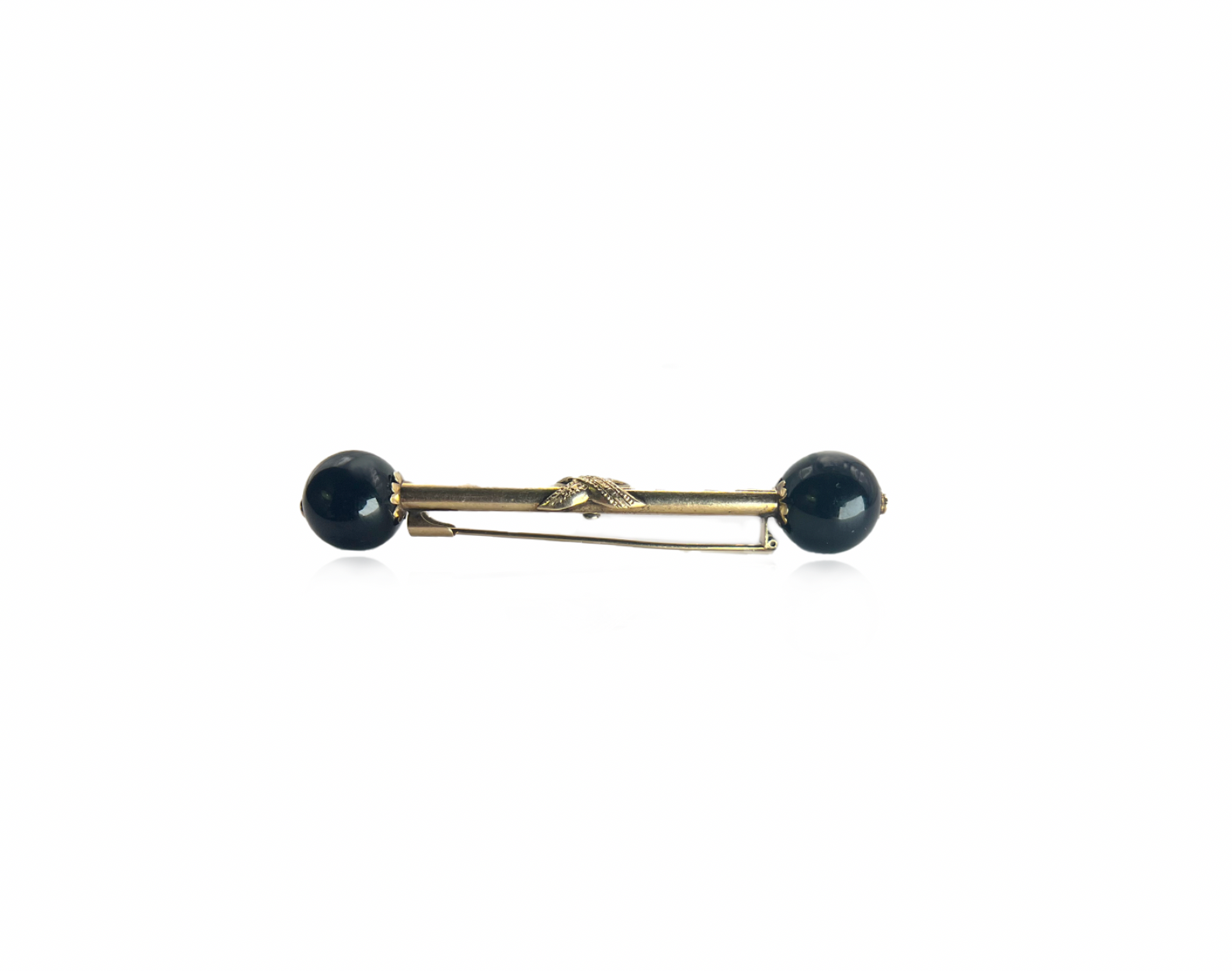 Onyx Bead Jabot Pin