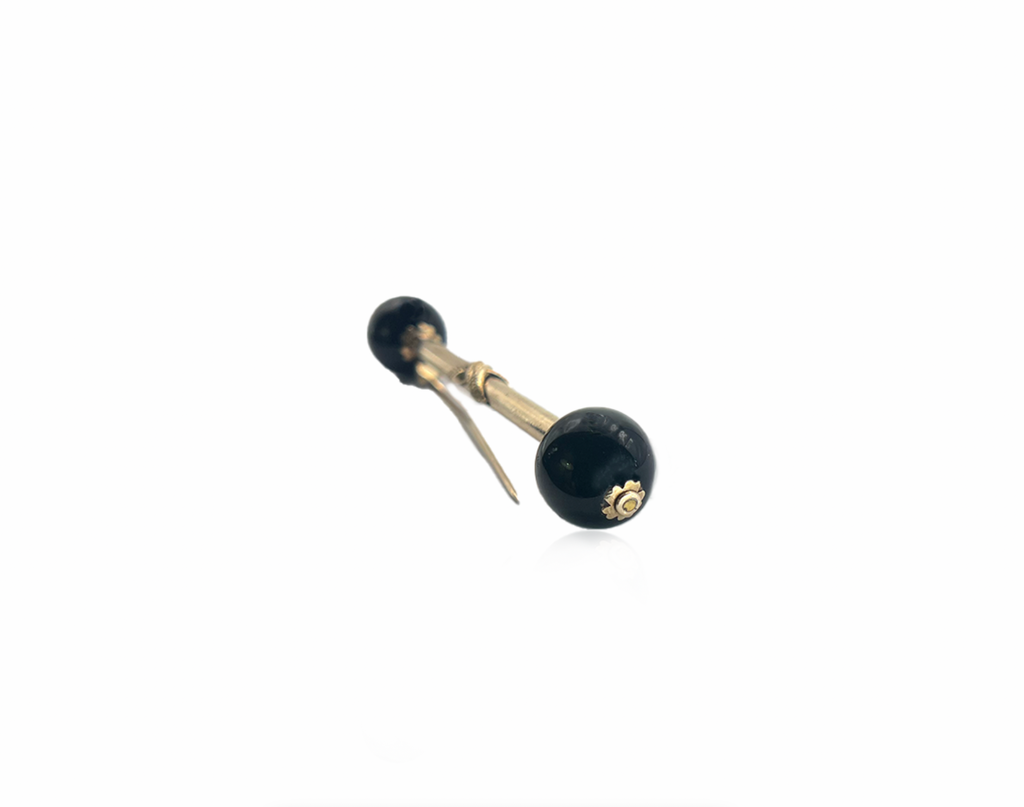 Onyx Bead Jabot Pin