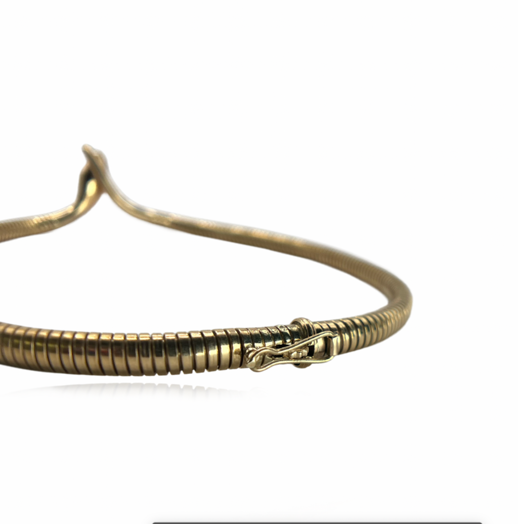 Gold Snake With Ruby Eyes Tubogas Convertible Necklace/ Bracelet