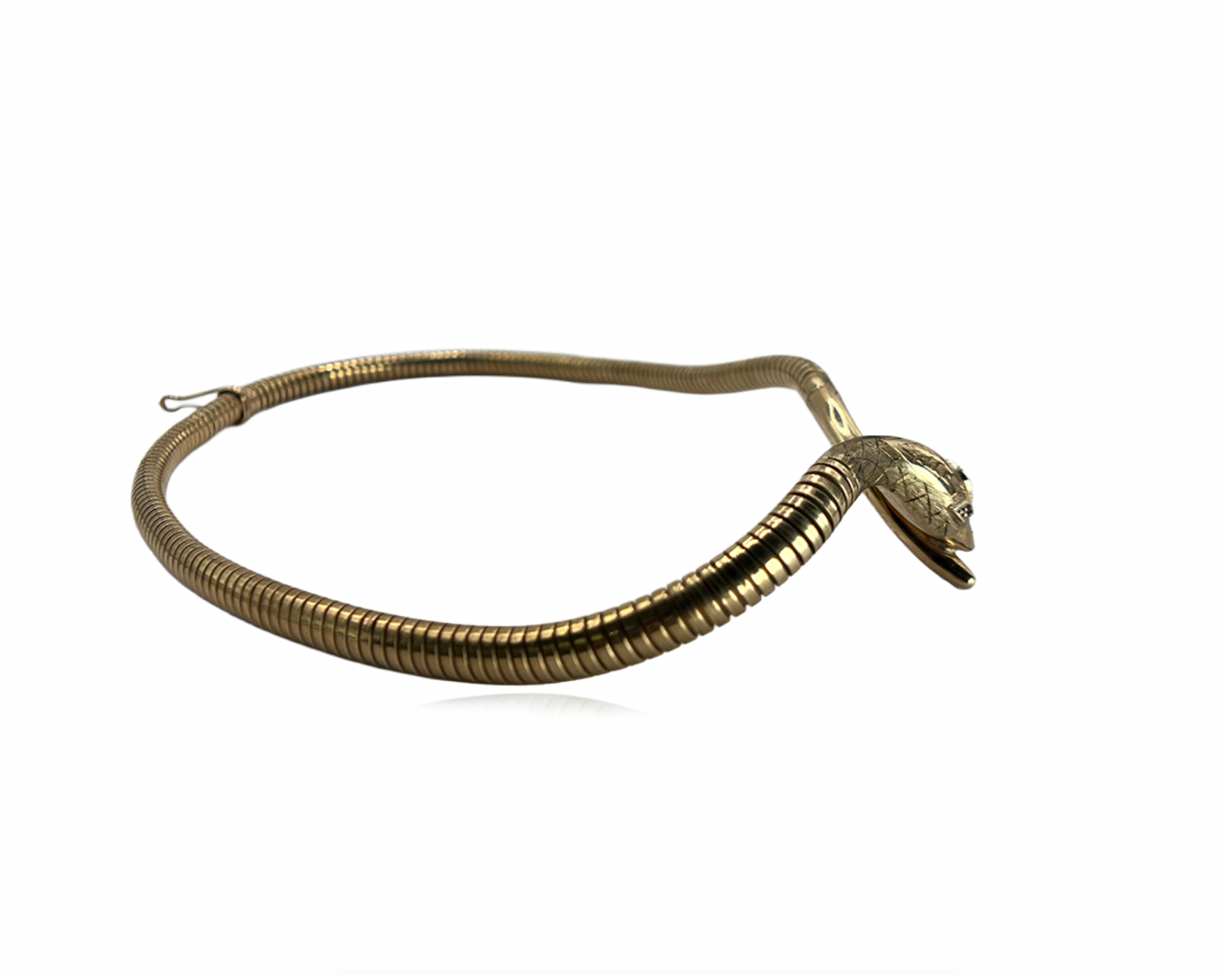 Gold Snake With Ruby Eyes Tubogas Convertible Necklace/ Bracelet