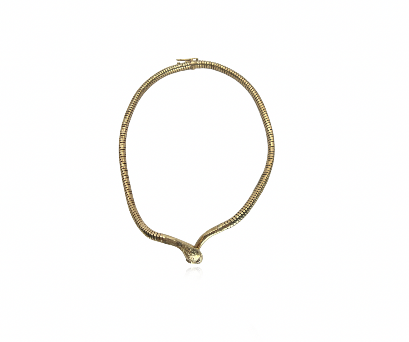 Gold Snake With Ruby Eyes Tubogas Convertible Necklace/ Bracelet