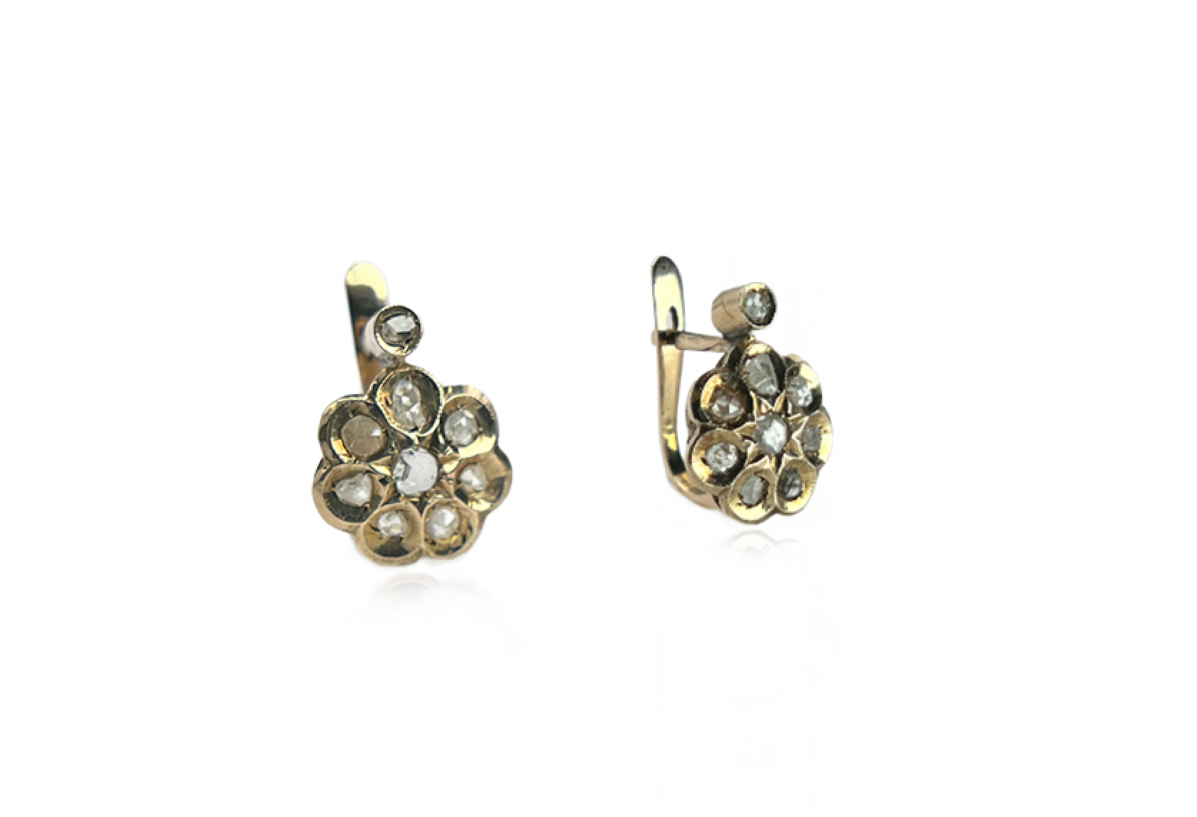 Antique Italian Rose Cut Diamond Earrings