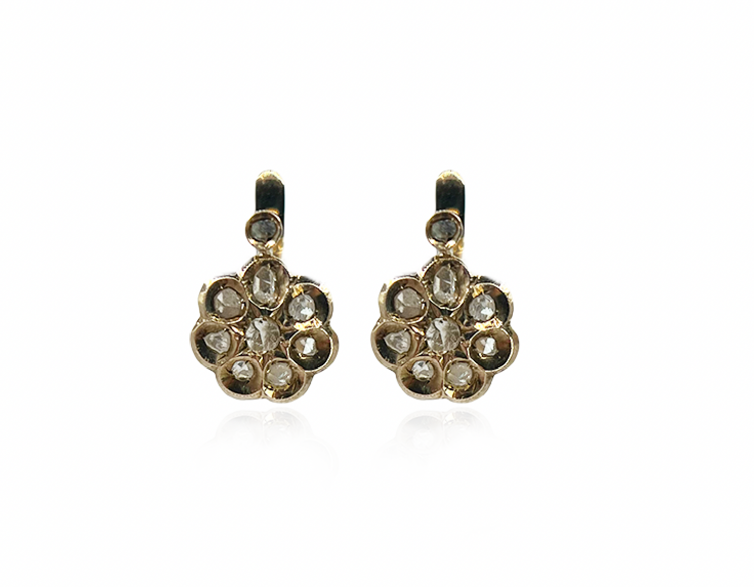Antique Italian Rose Cut Diamond Earrings