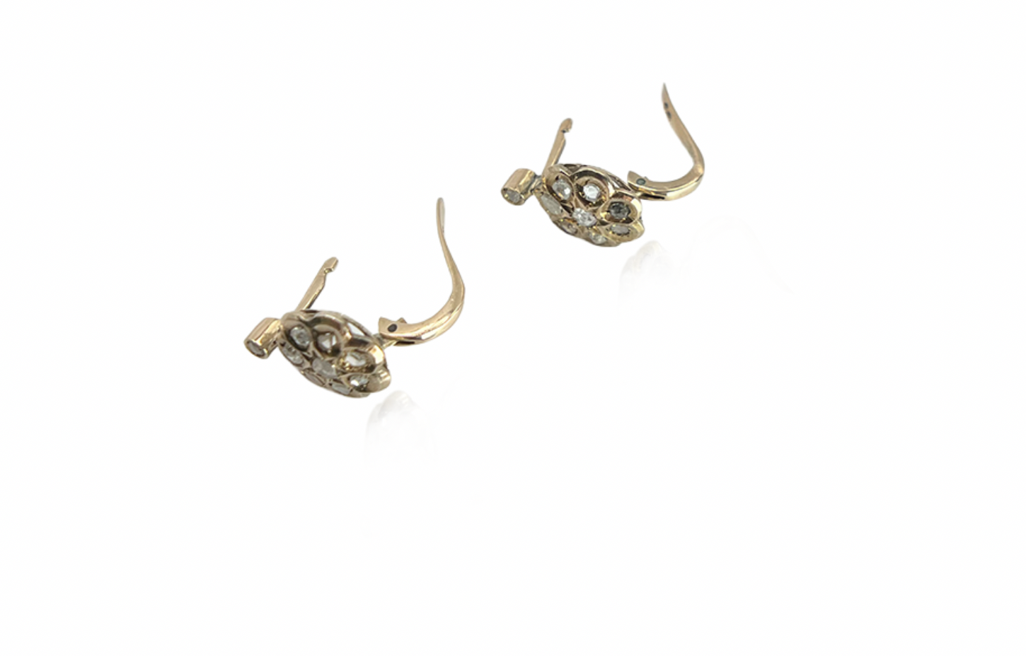 Antique Italian Rose Cut Diamond Earrings