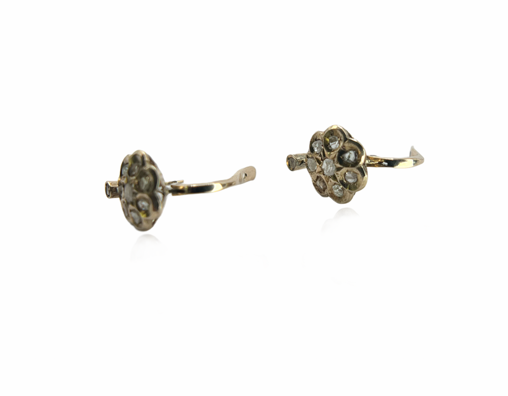 Antique Italian Rose Cut Diamond Earrings
