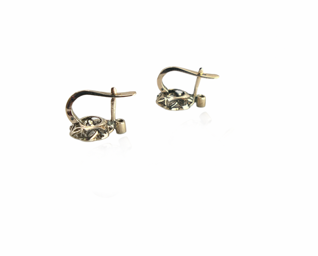 Antique Italian Rose Cut Diamond Earrings