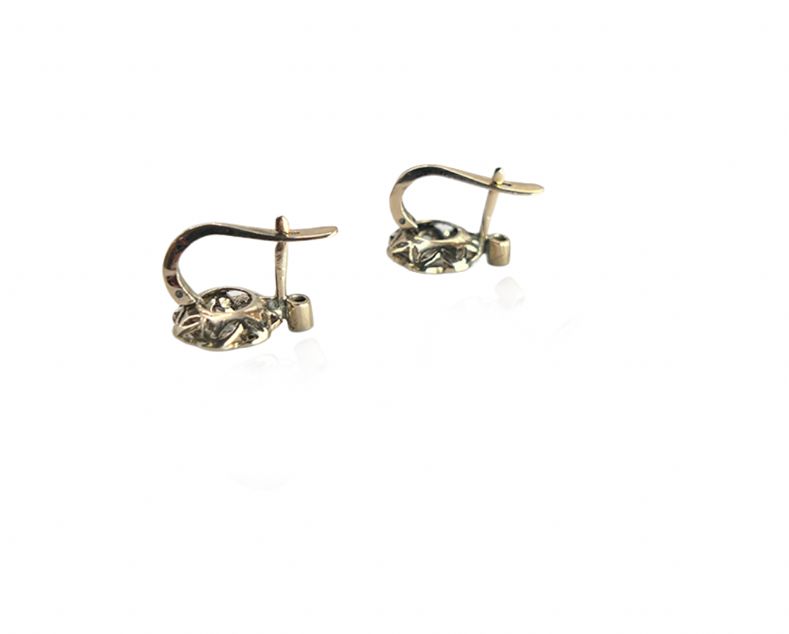 Antique Italian Rose Cut Diamond Earrings