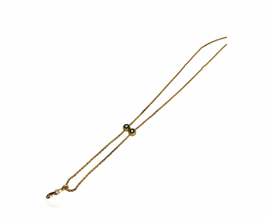 Watch Chain with Diamond Spheres