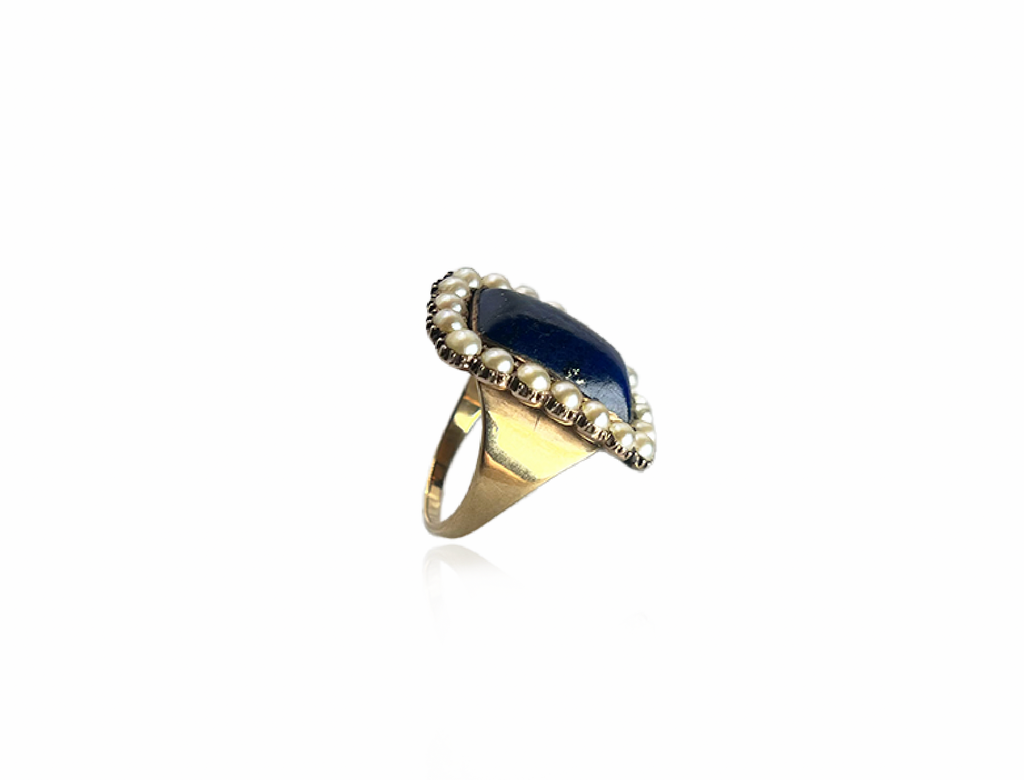 Lapis and Pearl Ring