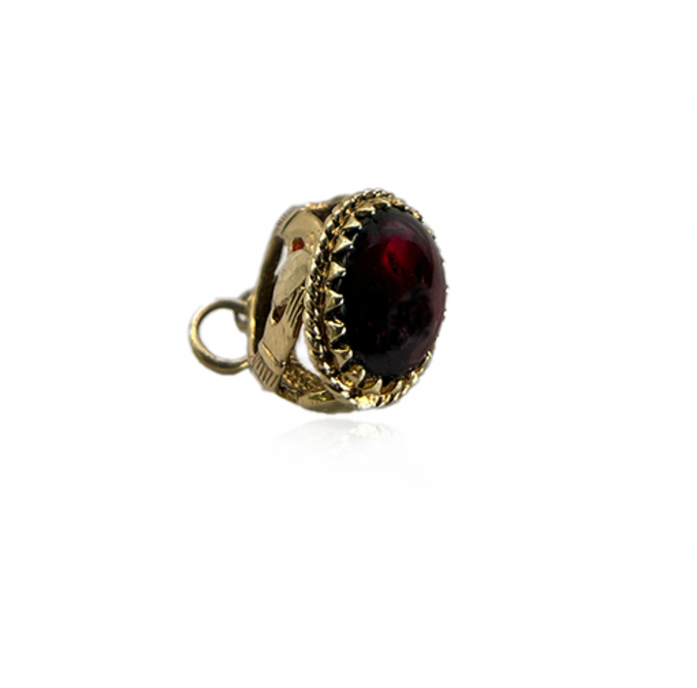 Irish Claddagh Charm with Garnet