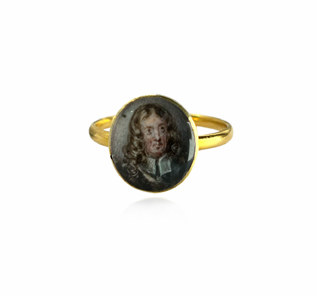 Hand Painted Portrait Miniature Ring