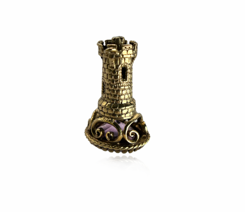 Castle Charm with Amethyst