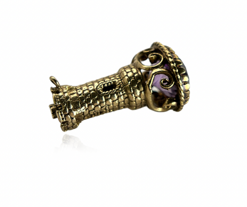 Castle Charm with Amethyst