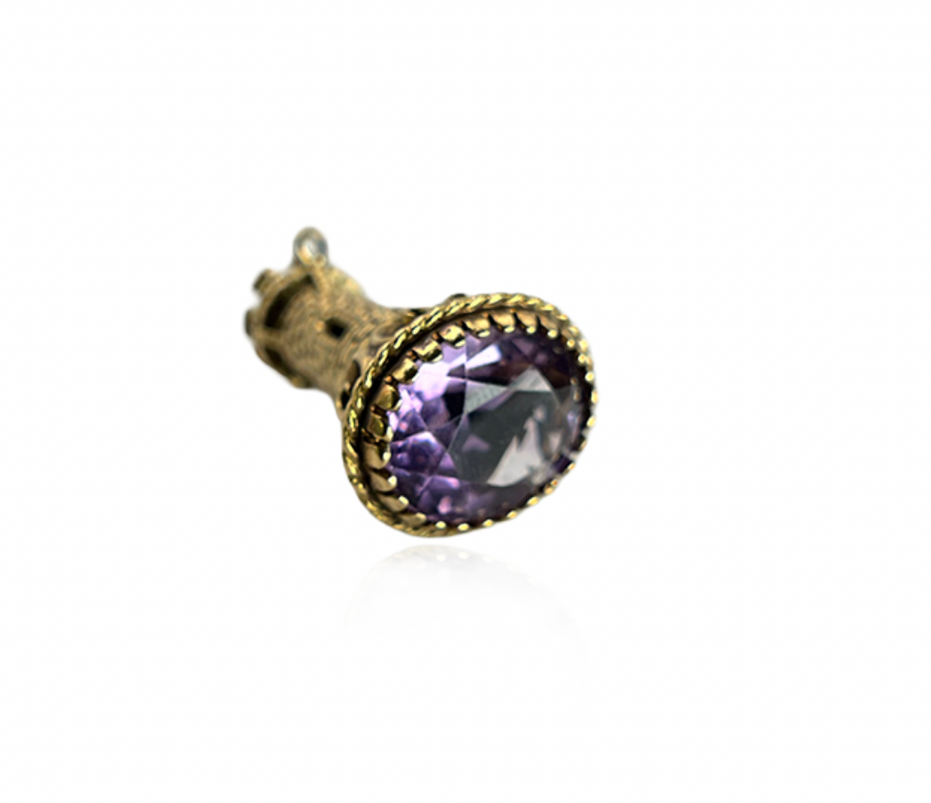 Castle Charm with Amethyst