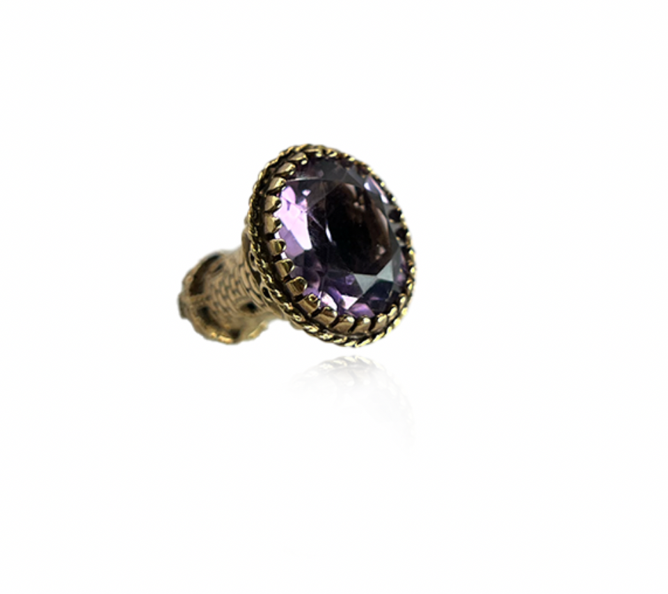 Castle Charm with Amethyst