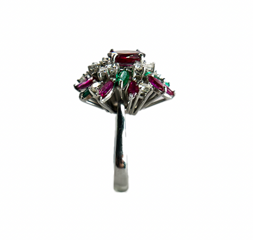 Ruby, Diamond and Emerald ring