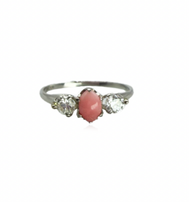 Conch Pearl and Diamond Ring
