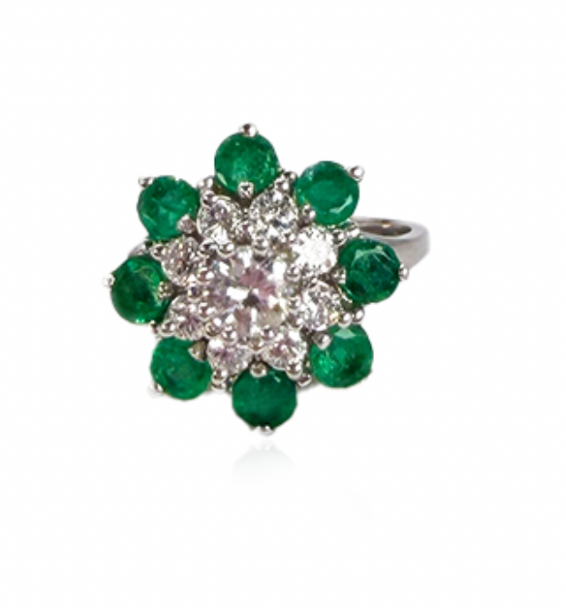 Diamond and Emerald Ring