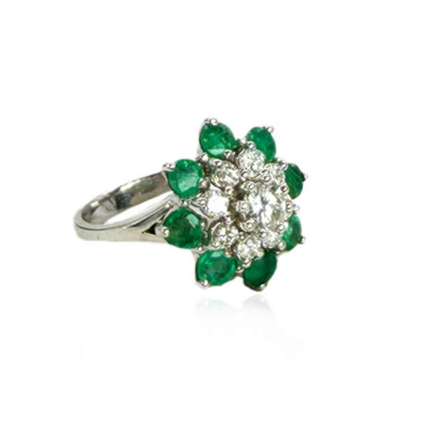 Diamond and Emerald Ring