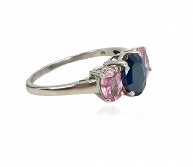 Blue and Pink Sapphire Ring