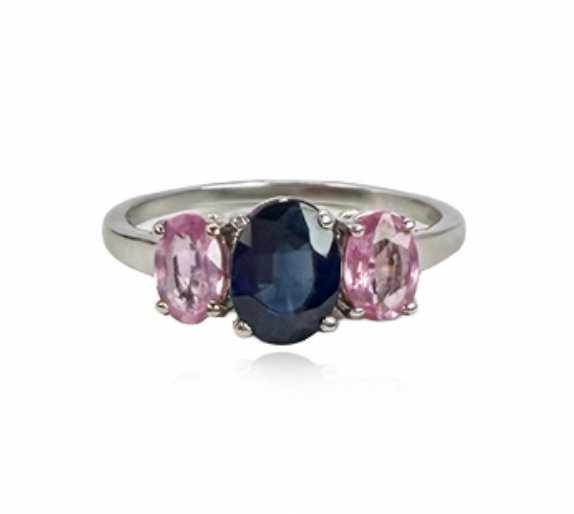 Blue and Pink Sapphire Ring