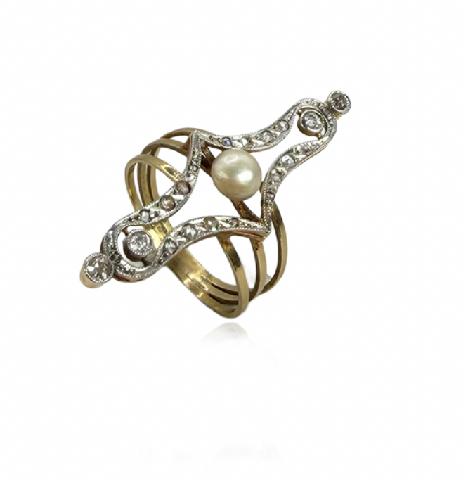 Diamond and Pearl Ring