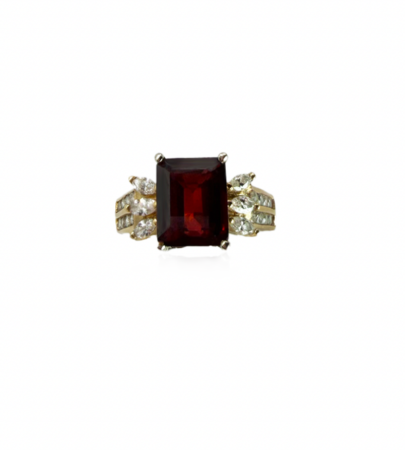 Garnet and Diamond Ring