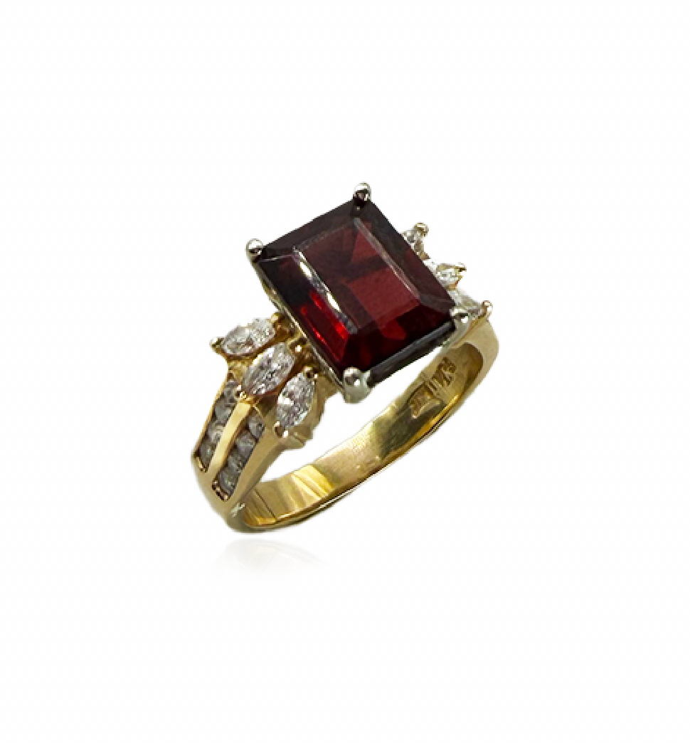 Garnet and Diamond Ring