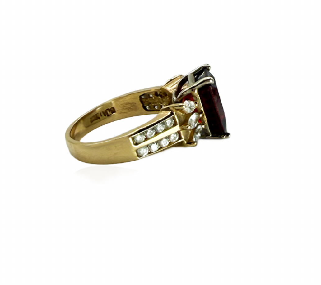 Garnet and Diamond Ring