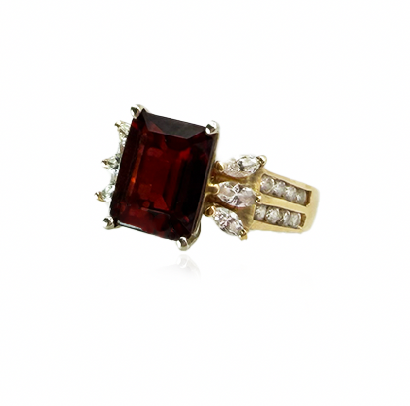 Garnet and Diamond Ring